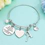 Anoup Grandma Gifts from Granddaughter, The Love Between Grandma and Granddaughter is Forever Initial Charm Bracelet Grandma Bracelet Jewelry Christmas Birthday Gifts for Grandmother