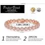 BAMOER Classic Luxury Rose Gold Plated Bracelet with Sparkling Cubic Zirconia Stones for Women Gift for Her