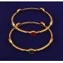 Touchstone Indian Bollywood Faux Green Emerald red Faux Ruby Ethnic Designer Jewelry Bangle for Women in Gold Tone