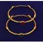 Touchstone Indian Bollywood Faux Green Emerald red Faux Ruby Ethnic Designer Jewelry Bangle for Women in Gold Tone