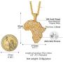 PROSTEEL Stainless Steel Africa Map Necklace for Men Women, 18K Gold/Rose Gold/Black Plated, Customize Available, 22''-24'' Adjustable, Come Gift Box
