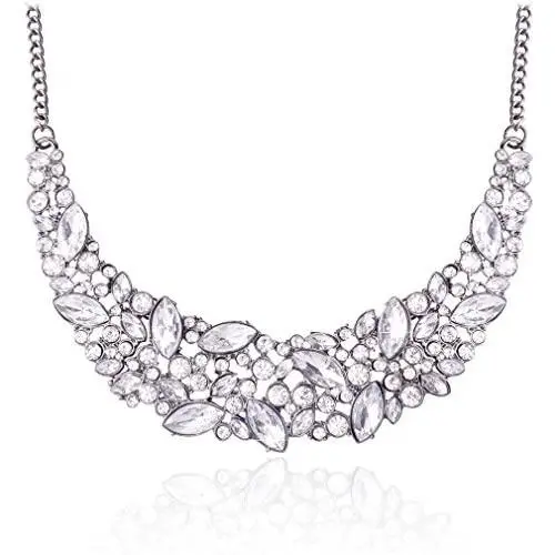 Jane Stone Fashion Statement Necklace Bling Rhinestone Choker Collar Chunky Jewelry