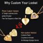 U7 Women Girls Photo Locket Pendant Heart/Round Shaped Fashion Jewelry 18K Gold Plated Necklace, with Custom Image or Text Engrave Service