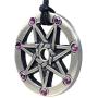 Magic Pagan Jewelry Septagram 7 Pointed Fairy Star Heptagram Silver Pewter Unisex Purple Crystal Pendant Necklace Luck Charm Protection Amulet Wicca Medallion travel Talisman w Black Adjustable Cord
