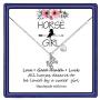 Horse Gifts for Girls, 14K White Gold Plated Heart Initial Horse Necklace Personalized Gifts Dainty Horse Jewelry Horse Necklaces for Girls Women Horse Lovers