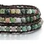 MOWOM Layered Bracelets for Women Men Boys Girls Genuine Leather Bracelet Rope Bangle Cuff Crystal Gemstone Bohemian Style & Beads Braided 3/5 Wraps Adjustable Handmade Jewelry Gifts