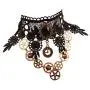 MEiySH Lolita Goth Punk Wedding Party Black Steam Punk Gear Choker Necklace