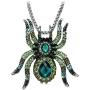 Womens Spider Necklace Pin Brooch 2 in 1 - Pendant with Couple Stainless Steel Necklaces 18'' & 20'' - Halloween Costume Accessories for Women Teen Girls