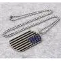 Kings&Pauper 2pcs American Flag USA Patriot Necklace Pendant Jewelry Army Card Stainless Steel Dog Tags 28