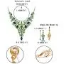 EVER FAITH Womens Austrian Crystal Elegant Bridal Hollow Flower Leaves Necklace Earrings Set