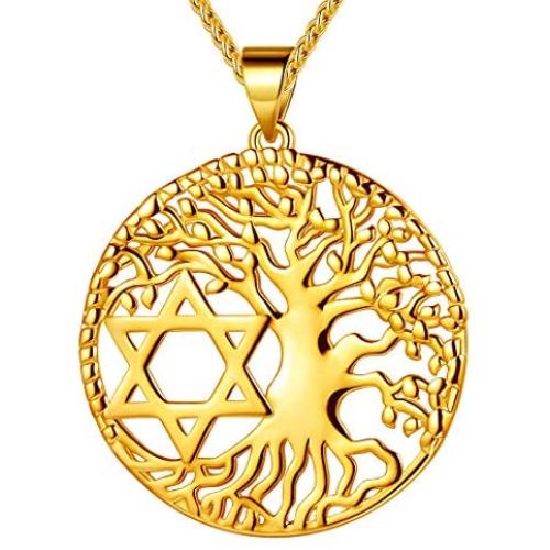 Beautlace Tree of Life Necklace Silver/18K Gold/Black Gun Plated Family Trees Pendant Charm Jewelry Gifts for Men/Women Girls