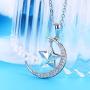 XUPING Jewelry Luxury Moon Star Pendant Necklace Crystals from Swarovski Valentines Day Women Girl Gifts
