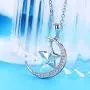 XUPING Jewelry Luxury Moon Star Pendant Necklace Crystals from Swarovski Valentines Day Women Girl Gifts