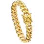 willtx Gold Cuban Link Chain Necklace or Bracelet for Men Boys Rapper Biker Hip Hop Jewelry Thick Curb Links with Design Box Clasp