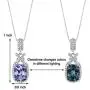 Peora Simulated Alexandrite Pendant Necklace in Sterling Silver, Vintage Halo Design, Cushion Cut, 4.50 Carats total, with 18 Inch Chain Peora Simulated Alexandrite Pendant Necklace in Sterling Silver, Vintage Halo Design, Cushion Cut, 4.50 Carats total, with 18 Inch Chain