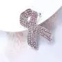 Breast Cancer Awareness Brooch for Women Black Scarf Ribbon Lapel Pin Rhinestone Brooches for Girls Jewelry … (Pink)