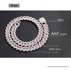 YIMERAIRE Lab Simulated Diamond Cuban Link Chain Choker for Women| 18K Gold White Gold Plated 6MM/8MM/12MM/14MM/15MM Miami Link Chain for Men, Full CZ Prong Set Link Necklace Iced Out, with Gift Box