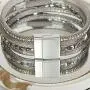 FANCY SHINY Leather Wrap Bracelet Boho Cuff Bracelets Crystal Bead Bracelet with Magnetic Clasp Jewelry Gifts for Women Teen Girls