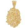 The Bling Factory 14k Gold Plated 25mm x 32mm Chunky Nugget Textured Medallion Pendant + 24'' 2.4mm Rope Chain Necklace Set