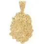 The Bling Factory 14k Gold Plated 25mm x 32mm Chunky Nugget Textured Medallion Pendant + 24'' 2.4mm Rope Chain Necklace Set