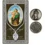 Inspire Nation St Joseph Pendant Pewter Medal on 18 Inch Stainless Steel Chain and Prayer