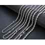 LOYALLOOK 2.5-5MM Twist Rope Chain Stainless Steel Necklace 16-32 Inches Men Women Jewelry, Silver Tone