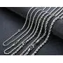 LOYALLOOK 2.5-5MM Twist Rope Chain Stainless Steel Necklace 16-32 Inches Men Women Jewelry, Silver Tone