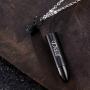 Cat Eye Jewels Black Cross Bullet Urn Necklaces Pendant for Ashes Cremation Jewelry Keepsake Memorial