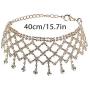 Sethain Boho Rhinestone Choker Necklace Gold Sparkly Pendant Chain Night Club Short Necklaces Jewelry for Women and Girls