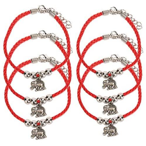 6 Pieces Handmade Kabbalah Red String Bracelets for Women and Men, Adjustable Braided Thread Friendship Jewelry, Gift for Kids, Symbol for Luck, Fortune, Protection and Prosperity