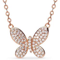 Dainty Butterfly Necklace for Women. Beautiful Necklace with 75 Simulant Diamonds. Dainty Jewelry for Women. Butterfly Jewelry. Dainty Necklaces for Girlfriend. Friendship Jewelry.
