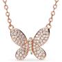 Dainty Butterfly Necklace for Women. Beautiful Necklace with 75 Simulant Diamonds. Dainty Jewelry for Women. Butterfly Jewelry. Dainty Necklaces for Girlfriend. Friendship Jewelry.