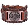 VASSAGO Vintage Amulet The Second Pentacle of Jupiter The Greater Key of Solomon Brown Leather Bracelet Gift Jewelry for Men Women