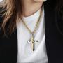 PRUXA Cross Necklace for Men Women Girls Boys Stainless Steel Pendant Necklaces Back Charm Mirror Polished Plain Cross Chain Necklace Fashion Design for Gift