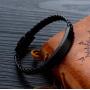 Kooer Classic Personalized Leather Braided Rope Bracelet Custom Engraved Bangle Unisex Gift