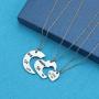 HN HNHB 3 Sister Necklace Bracelet Big Sis Middle Sis Little Sis 3 Piece Cut Heart Necklace Set for Strengthening Sisterhood Adorable Jewerly