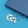 HN HNHB 3 Sister Necklace Bracelet Big Sis Middle Sis Little Sis 3 Piece Cut Heart Necklace Set for Strengthening Sisterhood Adorable Jewerly