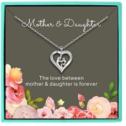 Necklace for Women Infinity Love Heart Cross Rose Flower Womens 925 Sterling Silver Necklace Pendant CZ Diamond Necklace Best Valentines Day for Women Mom