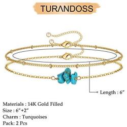 Dainty Gold Bracelets for Women, 14K Gold Filled Adjustable Layered Bracelet Cute Evil Eye Oval Chain Pearl Bar Turtle Gold Bracelets for Women Jewelry