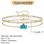 Dainty Gold Bracelets for Women, 14K Gold Filled Adjustable Layered Bracelet Cute Evil Eye Oval Chain Pearl Bar Turtle Gold Bracelets for Women Jewelry