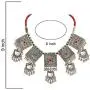 Zephyrr Necklace Carved German Silver Choker Green & Red Beaded Mirror & Enamel for Women and Girls