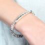 Inspiration Engraved Bar Sparkly Crystal Bead Bracelet - Religious Christian Message Stretch Strand Cuff Bangle Lord, Amazing Grace, Philippians Bible (Amazing Grace - Silver)
