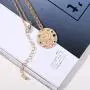 Fashion Fantasy Baroque 12 Constellation Relief Coins Round Brand Guardian Necklace Retro Constellation Gilt Sweater Chain Hot Style Birthday Gift Couple Necklace