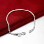 Bracelets Bangle, 3MM Snake Chain Round Charm Women Bracelet Minimalist Bangle Party Jewelry Gift - Silver