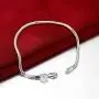 Bracelets Bangle, 3MM Snake Chain Round Charm Women Bracelet Minimalist Bangle Party Jewelry Gift - Silver Bracelets Bangle, 3MM Snake Chain Round Charm Women Bracelet Minimalist Bangle Party Jewelry Gift - Silver