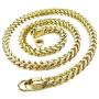 INBLUE 6MM Wide Chain Necklace for Men Women Boys Girls Stainless Steel Cuban Link Chain Necklaces Water Resistant Thick Metal Foxtail Chains (3 Colors - Silver Black Gold, 21.6 Inch Long)