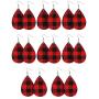 8 Pairs Christmas Plaid Earrings Faux Leather Dangle Earrings Checkered Teardrop Earrings Lightweight Plaid Leather Earrings for Women