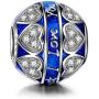 NINAQUEEN Love Heart Beads Charm for Pandora Bracelet Blue Enamel charms 925 Sterling Silver Heart Shape Beads Charms Birthday Jewelry Gifts for Wife Girlfriend Women Girls