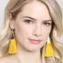 Bohemian Silky Thread Fan Fringe Tassel Statement Earrings - Lightweight Strand Feather Shape Long Dangles Bohemian Silky Thread Fan Fringe Tassel Statement Earrings - Lightweight Strand Feather Shape Long Dangles