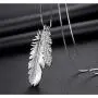 ALAIX Womens Necklace Silver Chain Necklaces with Leaf Shiny Bling Sparkle Pendant Sweater Necklace Long for Women ALAIX Womens Necklace Silver Chain Necklaces with Leaf Shiny Bling Sparkle Pendant Sweater Necklace Long for Women